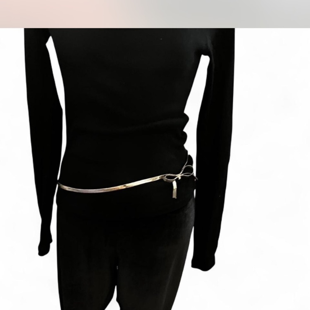 Anne Klein vintage Y2K  Silver Bow chain Belt - Picture 2 of 6
